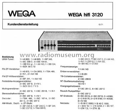 HiFi 3120; Wega, (ID = 2223822) Radio