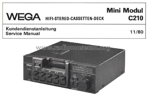HiFi Cassette Deck C 210; Wega, (ID = 2230491) R-Player