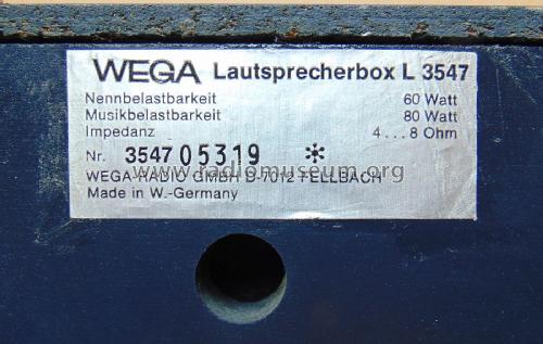 HiFi Lautsprecher-Box L-3547; Wega, (ID = 2450575) Speaker-P