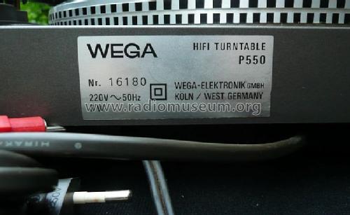 HiFi Turntable P550; Wega, (ID = 630396) Sonido-V