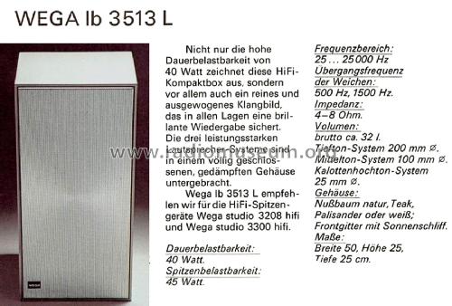 Lautsprecher-Box LB-3513 L; Wega, (ID = 2236574) Altavoz-Au