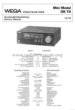 HiFi FM-AM Digital Tuner Minimodul 205 TD; Wega, (ID = 2023985) Radio