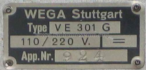 VE301G; Wega, (ID = 1560221) Radio