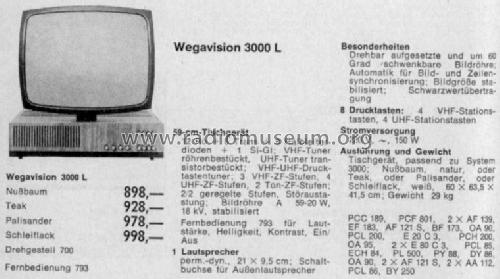 Wegavision 3000L; Wega, (ID = 686439) Television