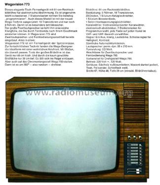 Wegavision 773; Wega, (ID = 2452130) Television