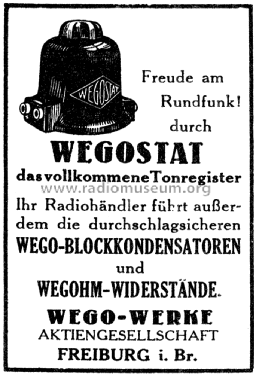Wegostat ; Wego-Werke AG; (ID = 1747241) Misc