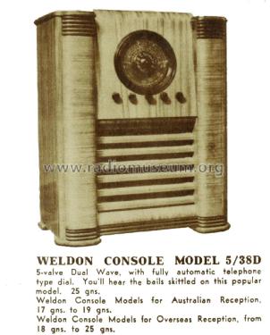 5/38D; Weldon brand, Weldon (ID = 2414139) Radio