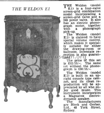 E1; Weldon brand, Weldon (ID = 2417327) Radio