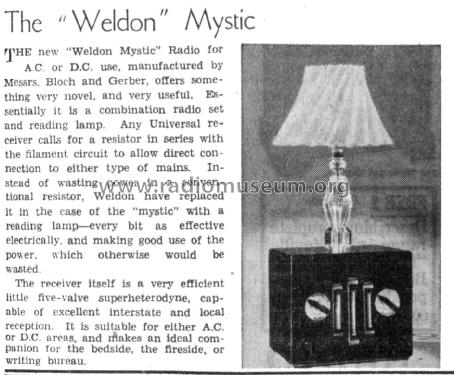 Mystic 155; Weldon brand, Weldon (ID = 2417330) Radio