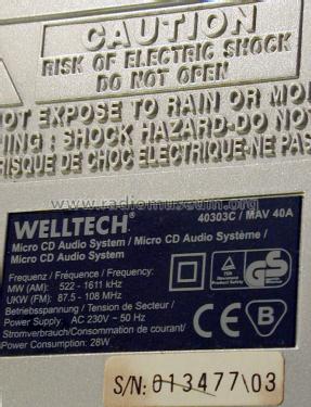 Micro CD Audio System 40303C/MAV40A; Welltech; Taipeh (ID = 2281749) Radio