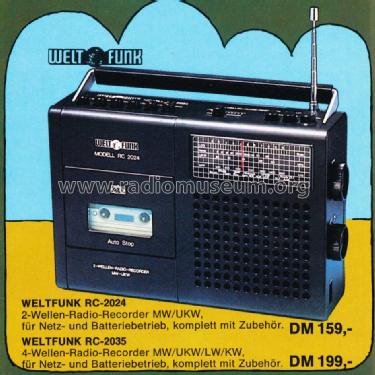4 Wellen Radio-Recorder MW-UKW RC-2035; Weltfunk GmbH & Co. (ID = 1248100) Radio