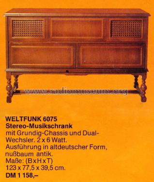 Stereo-Musikschrank 6075; Weltfunk GmbH & Co. (ID = 1260809) Radio