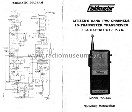 Fieldmaster Transceiver TC-980; Wenzl Hruby KG; (ID = 2217484) Citizen