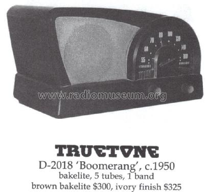 Truetone D2018 Boomerang ; Western Auto Supply (ID = 1482840) Radio