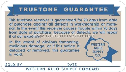 D2103A Truetone; Western Auto Supply (ID = 2937413) Radio