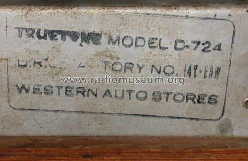 D724 Truetone ; Western Auto Supply (ID = 384723) Radio