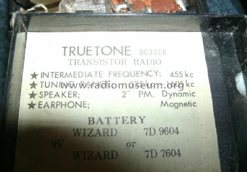 Truetone Six Transistor DC3316; Western Auto Supply (ID = 1915541) Radio