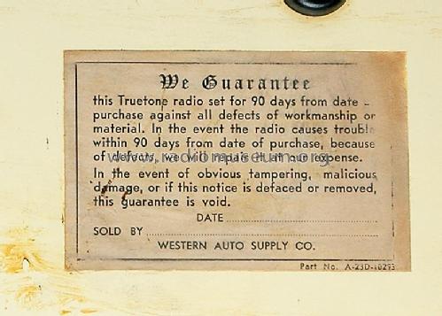 Truetone	D-2615 ; Western Auto Supply (ID = 2521905) Radio