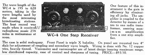 One Step Receiver WC-4; Western Coil & (ID = 2143338) Radio