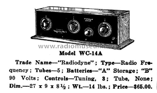 Radiodyne WC-14A; Western Coil & (ID = 2086548) Radio