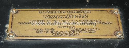 2-A Current Supply Set; Western Electric (ID = 1478762) Fuente-Al