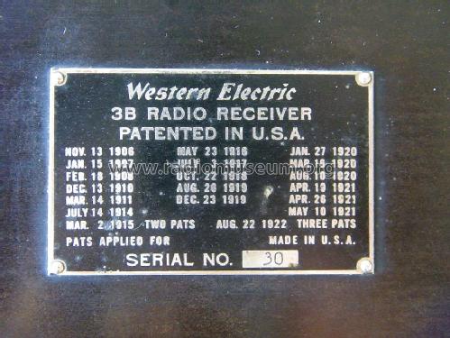 3-B ; Western Electric (ID = 1722606) Radio