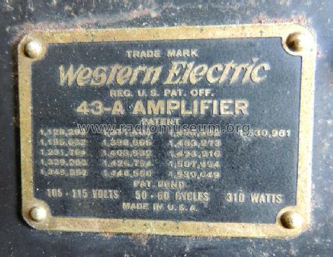 43-A Amplifier; Western Electric (ID = 1516371) Ampl/Mixer