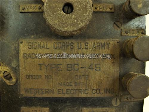 Radio Telegraph Set Box Type BC-45; Western Electric (ID = 2257937) Mil TRX