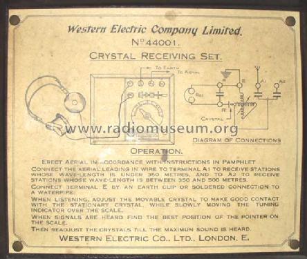 44001 ; Western Electric Co. (ID = 145778) Crystal