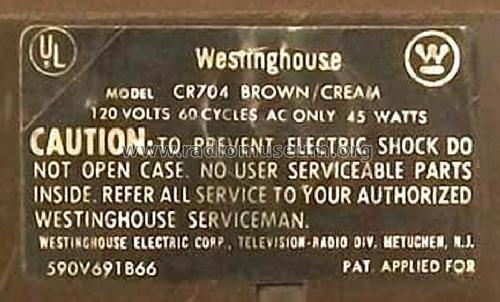 Century Transistor CR704 Brown/Cream; Westinghouse El. & (ID = 1201109) Radio