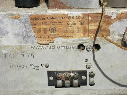 Columette WR10A; Westinghouse El. & (ID = 1330061) Radio