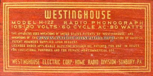 H-122 Duo ; Westinghouse El. & (ID = 237961) Radio