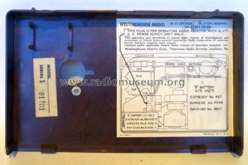 H373P4 + H-377 PSU Ch= V-2182-1; Westinghouse El. & (ID = 1636609) Radio