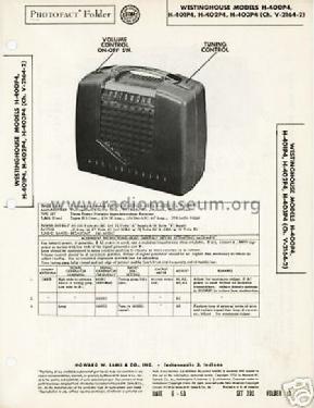 H-401P4 Ch= V-2164-2; Westinghouse El. & (ID = 1590283) Radio