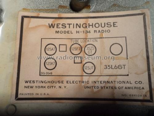 H-134; Westinghouse El. & (ID = 1467274) Radio
