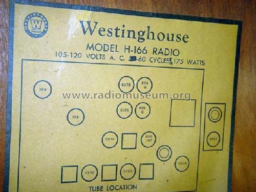 H-166 Ch= V-2119-1; Westinghouse El. & (ID = 807527) Radio
