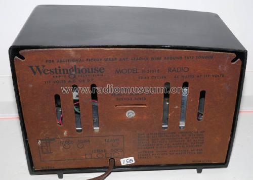 H-318T5 Ch= V-2157; Westinghouse El. & (ID = 2048576) Radio