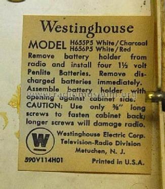 H-655P5 Ch= V-2393-1; Westinghouse El. & (ID = 1525331) Radio