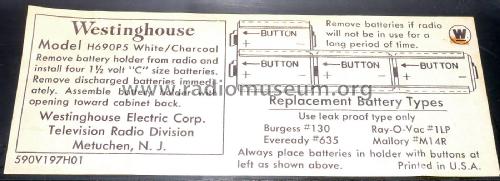 H-690P5 Ch= V-2397-1; Westinghouse El. & (ID = 2050827) Radio