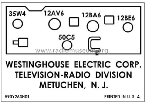 H-747T5 Ch= V-2395-1A; Westinghouse El. & (ID = 2886683) Radio