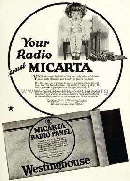 Micarta Radio Panel ; Westinghouse El. & (ID = 1239810) Radio part
