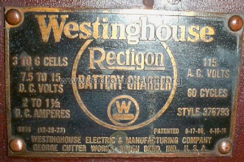 Rectigon Battery Charger Style 376793; Westinghouse El. & (ID = 1247370) Power-S