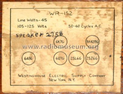 WR152; Westinghouse El. & (ID = 1151518) Radio