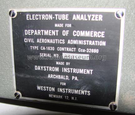 Electron-Tube Analyzer CA-1630; Weston Electrical (ID = 330915) Equipment