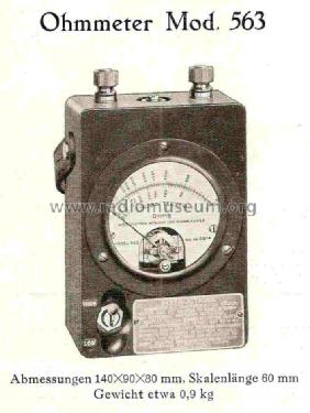 Ohmmeter 563; Weston Electrical (ID = 814130) Equipment