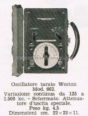 Oscillator 662; Weston Electrical (ID = 2705301) Equipment