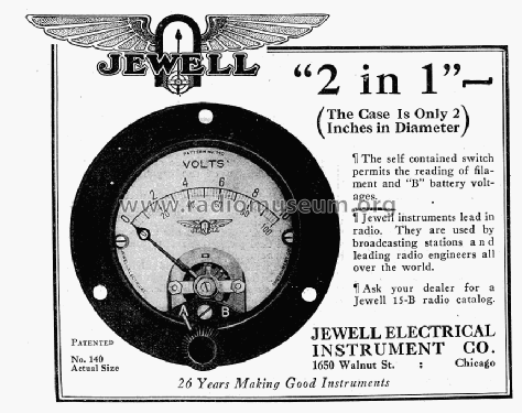 Jewell Voltmeter Pattern No. 140; Weston Electrical (ID = 1233980) Equipment