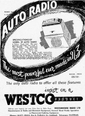Westco 39; Westonhouse Radio (ID = 2703438) Car Radio