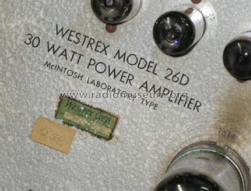 30W Power Amplifier 26D; Westrex Corporation; (ID = 1370871) Ampl/Mixer
