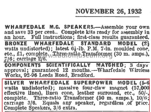 Silver Superpower ; Wharfedale Brand, (ID = 3091092) Parlante